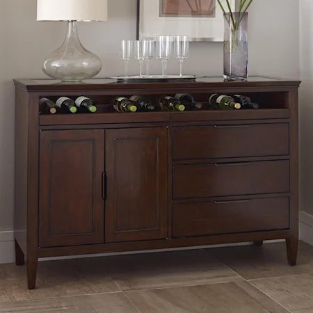 Transitional Solano Wine Server with Pull-Out Wine Trays